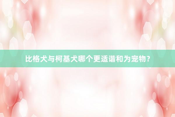 比格犬与柯基犬哪个更适谐和为宠物？